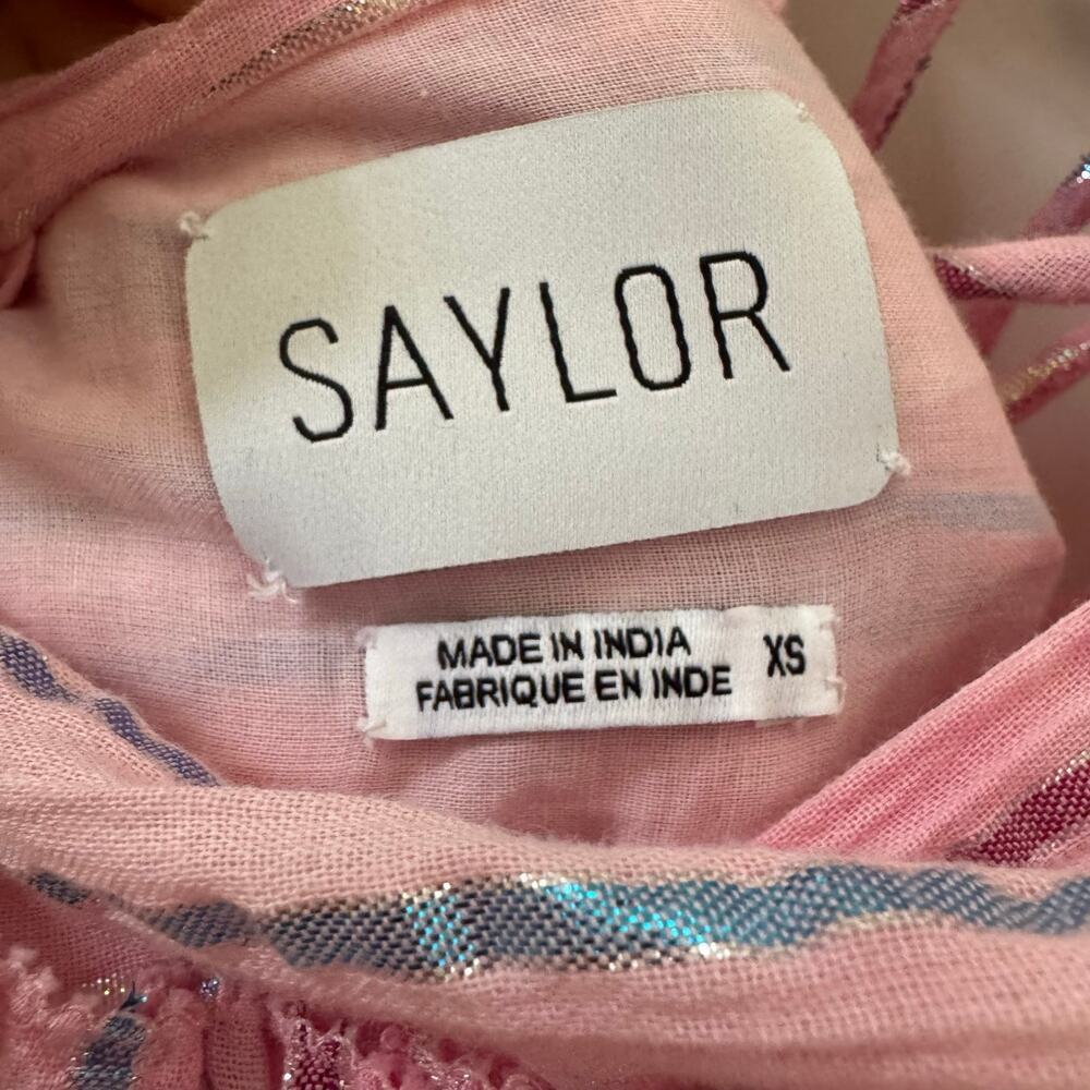 Saylor Stephania Tiered Maxi Dress in "Fuchsia" Pink Metallic Size XS - Picture 8 of 8